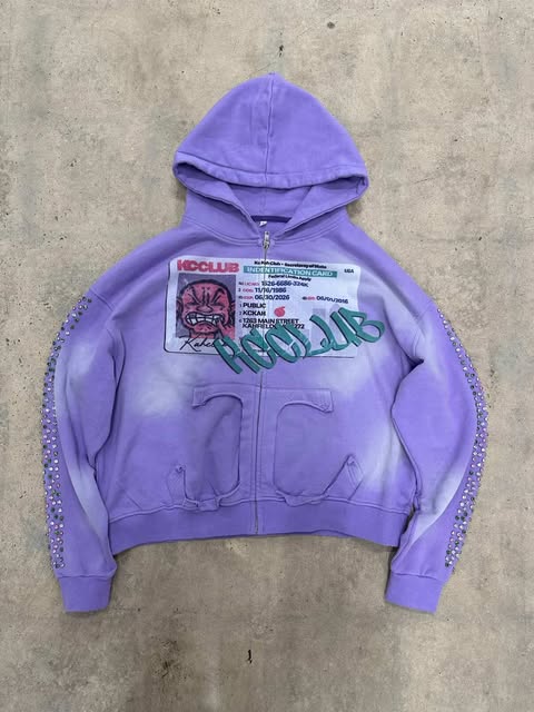 PURPLE GEM GRAFFITI ZIP UP