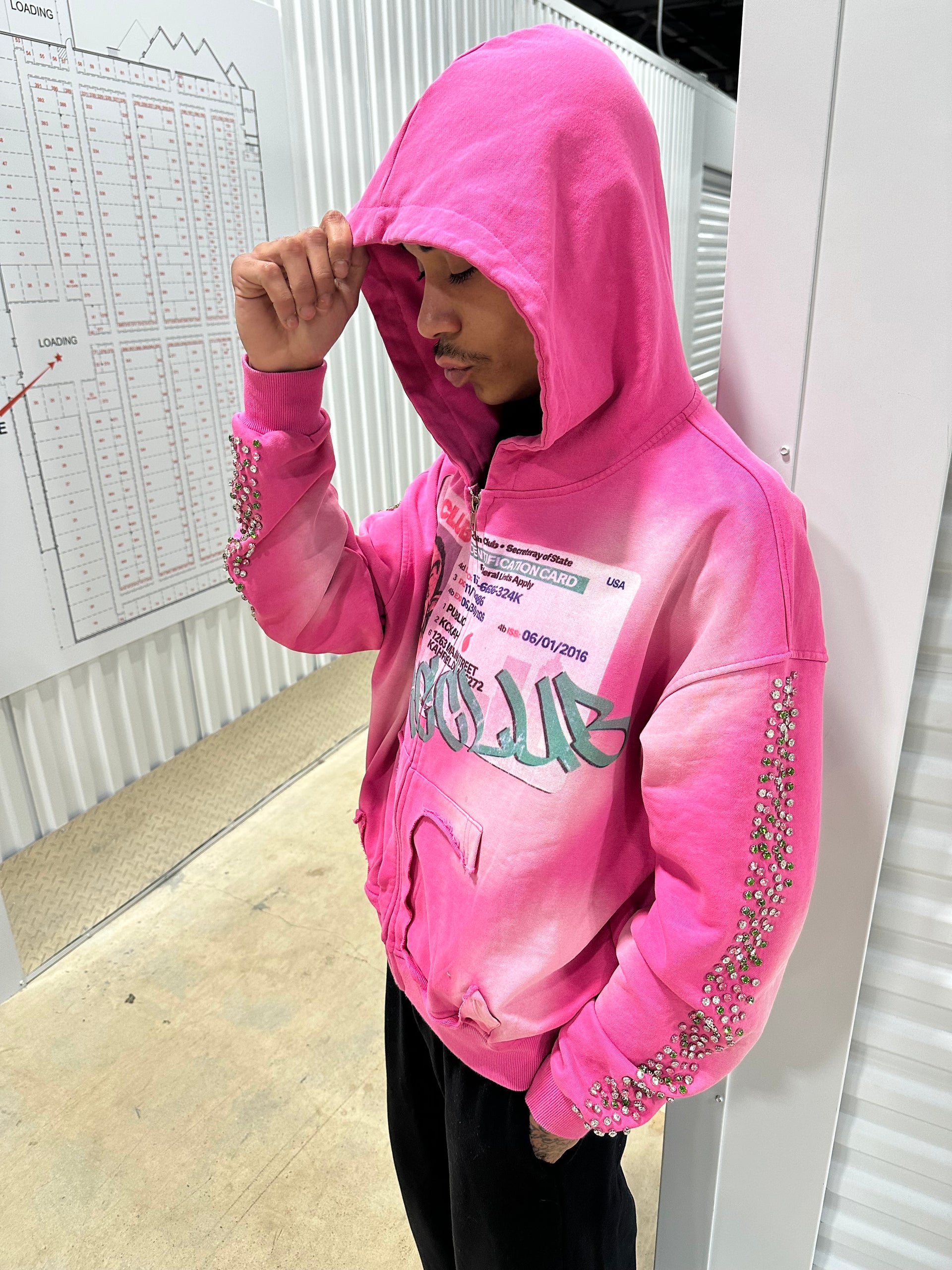 PINK GEM GRAFFITI ZIP UP